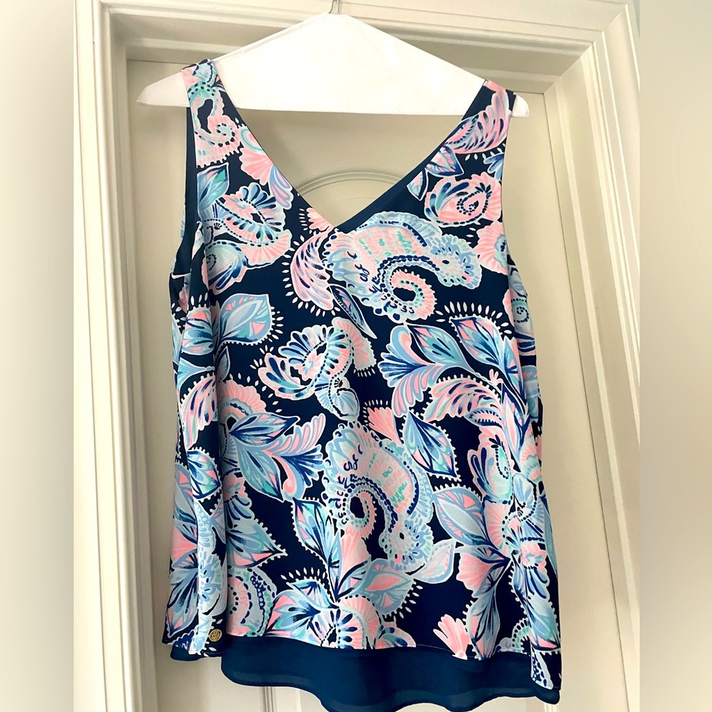 Like New* Lilly Pulitzer Reversible Florin Straight Hem Tank